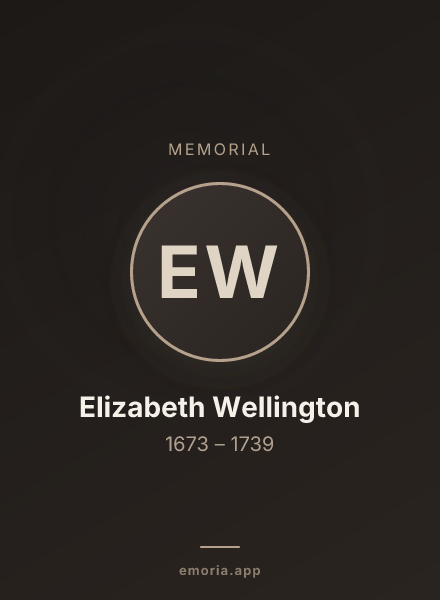 Memorial portrait of Elizabeth Wellington