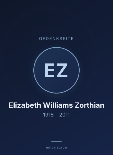 Gedenkportrait von Elizabeth Williams Zorthian