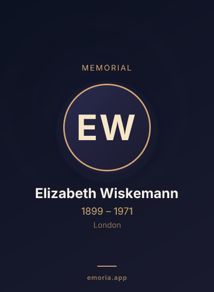 Memorial portrait of Elizabeth Wiskemann