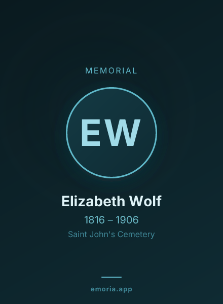 Memorial portrait of Elizabeth Wolf