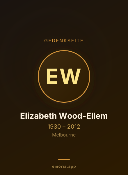Gedenkportrait von Elizabeth Wood-Ellem