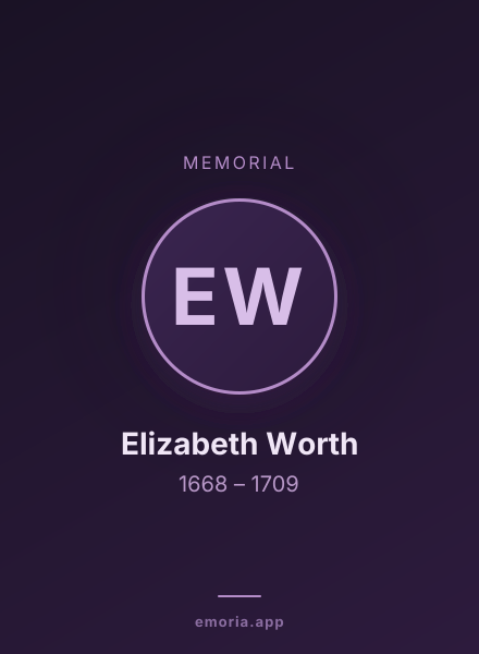Memorial portrait of Elizabeth Worth