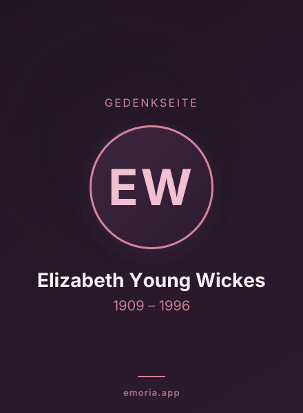 Gedenkportrait von Elizabeth Young Wickes