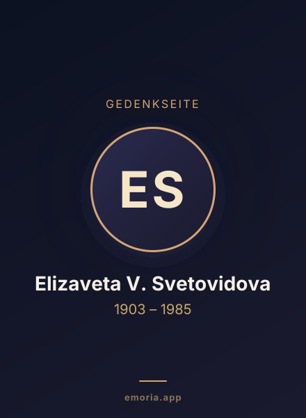 Gedenkportrait von Elizaveta V. Svetovidova