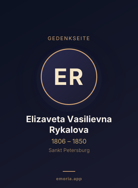 Gedenkportrait von Elizaveta Vasilievna Rykalova