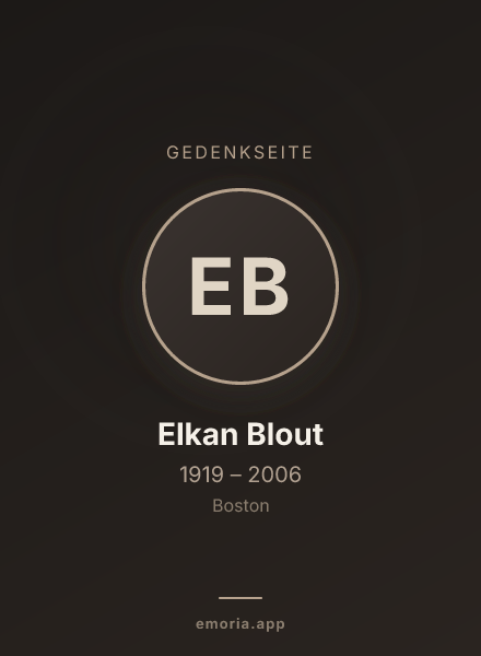 Gedenkportrait von Elkan Blout