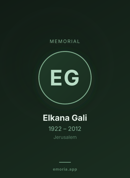Memorial portrait of Elkana Gali