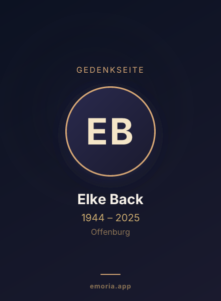 Gedenkportrait von Elke Back