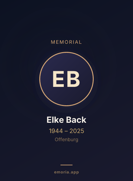 Memorial portrait of Elke Back