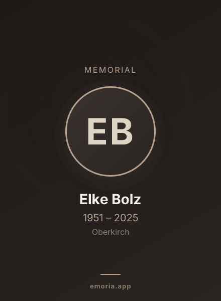 Memorial portrait of Elke Bolz
