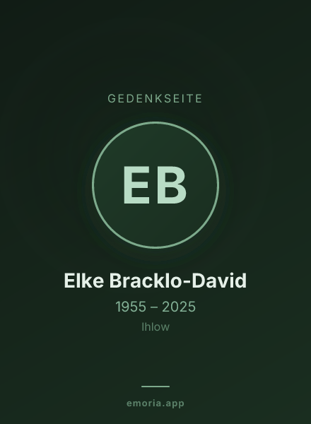 Gedenkportrait von Elke Bracklo-David