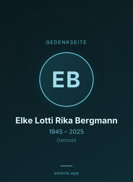 Gedenkportrait von Elke Lotti Rika Bergmann