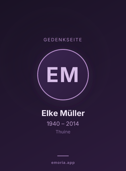 Gedenkportrait von Elke Müller