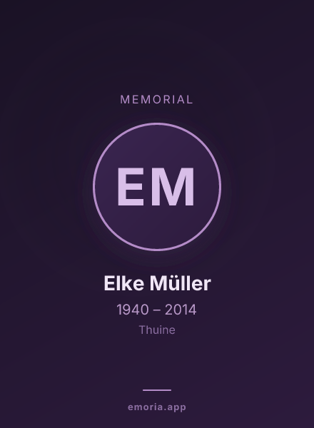 Memorial portrait of Elke Müller