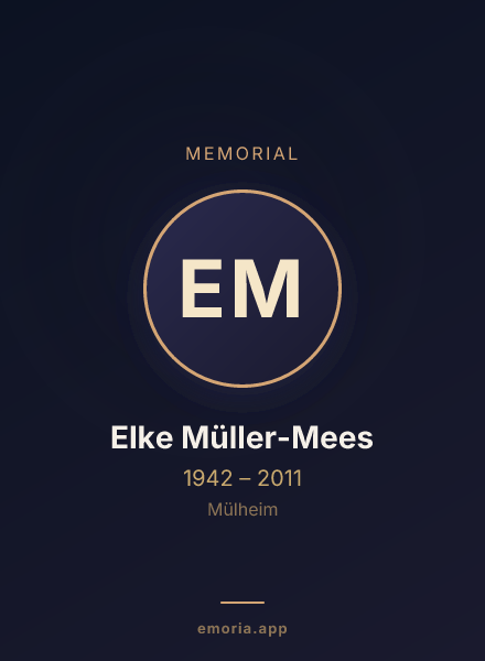 Memorial portrait of Elke Müller-Mees