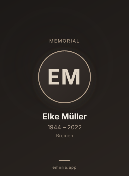 Memorial portrait of Elke Müller