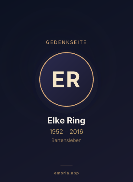 Gedenkportrait von Elke Ring