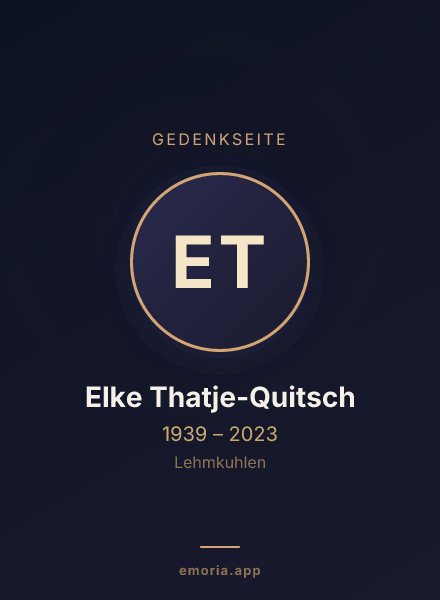 Gedenkportrait von Elke Thatje-Quitsch