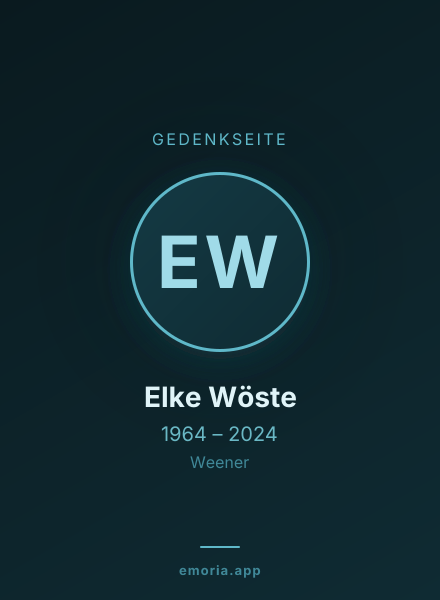 Gedenkportrait von Elke Wöste