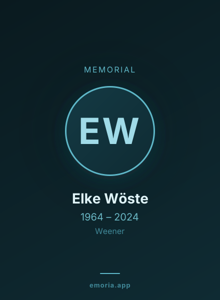 Memorial portrait of Elke Wöste