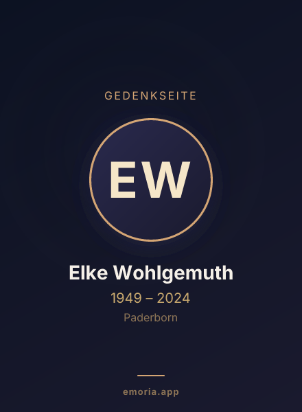 Gedenkportrait von Elke Wohlgemuth