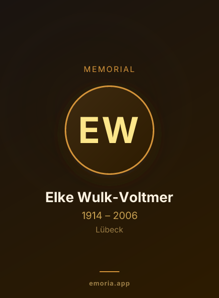 Memorial portrait of Elke Wulk-Voltmer