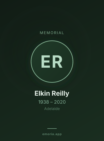 Memorial portrait of Elkin Reilly