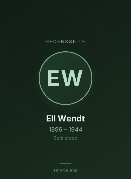Gedenkportrait von Ell Wendt