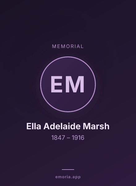 Memorial portrait of Ella Adelaide Marsh