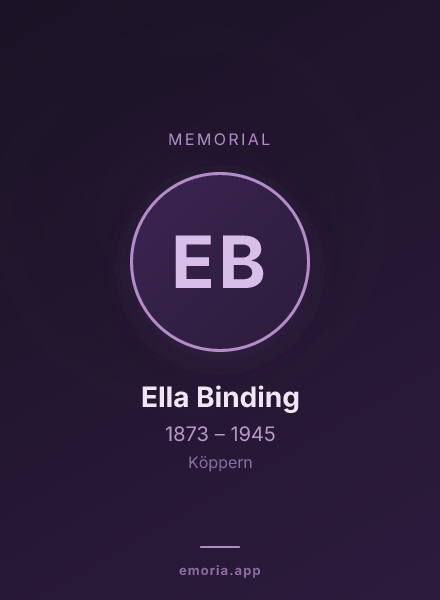 Memorial portrait of Ella Binding