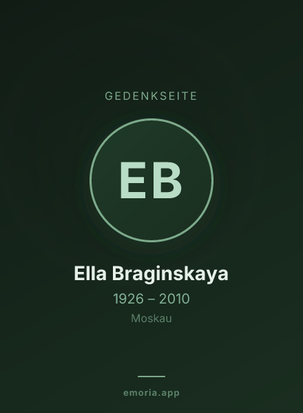 Gedenkportrait von Ella Braginskaya