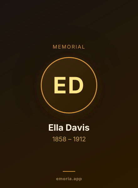 Memorial portrait of Ella Davis