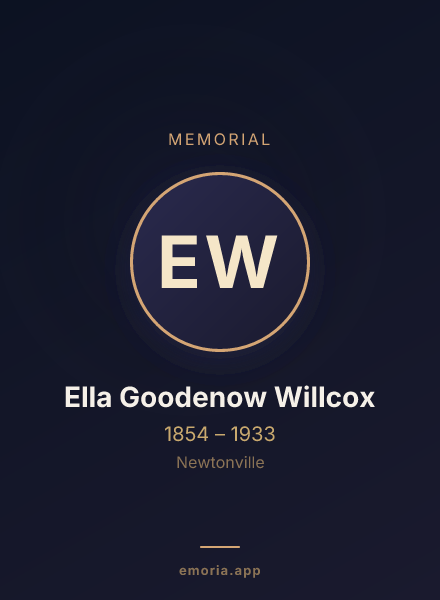 Memorial portrait of Ella Goodenow Willcox