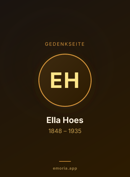 Gedenkportrait von Ella Hoes