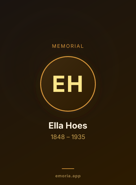 Memorial portrait of Ella Hoes