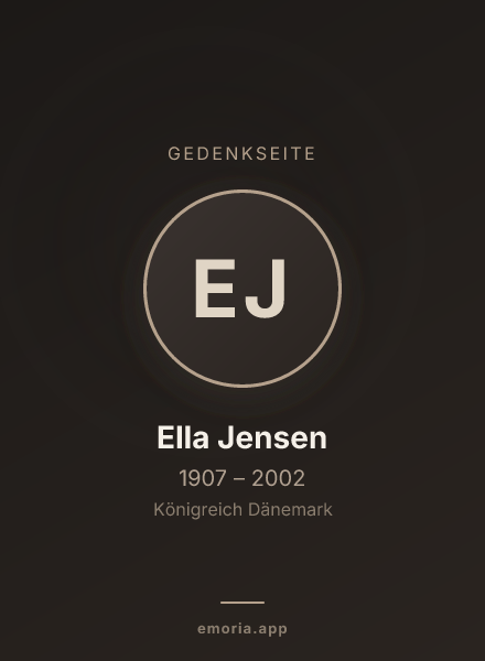 Gedenkportrait von Ella Jensen