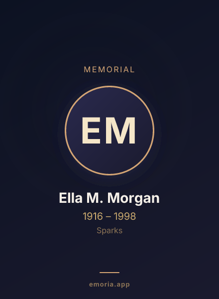 Memorial portrait of Ella M. Morgan