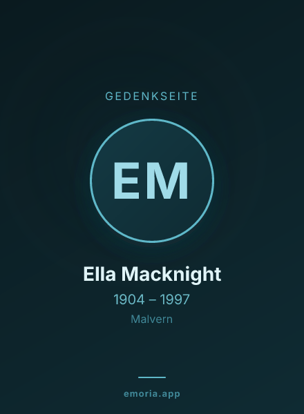 Gedenkportrait von Ella Macknight