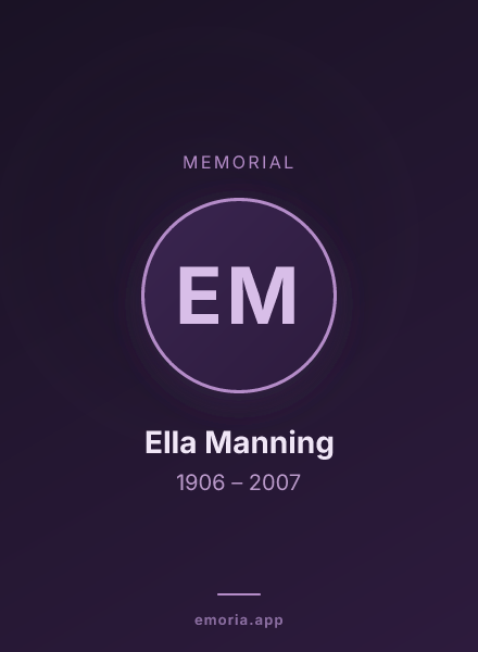 Memorial portrait of Ella Manning