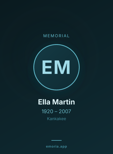 Memorial portrait of Ella Martin