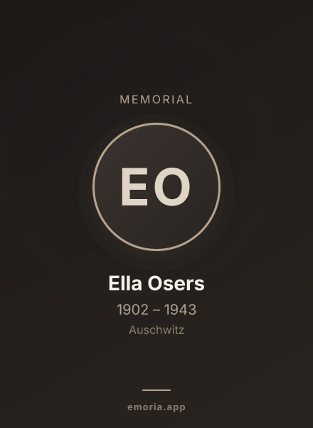 Memorial portrait of Ella Osers