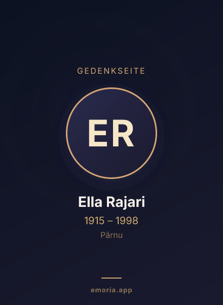 Gedenkportrait von Ella Rajari