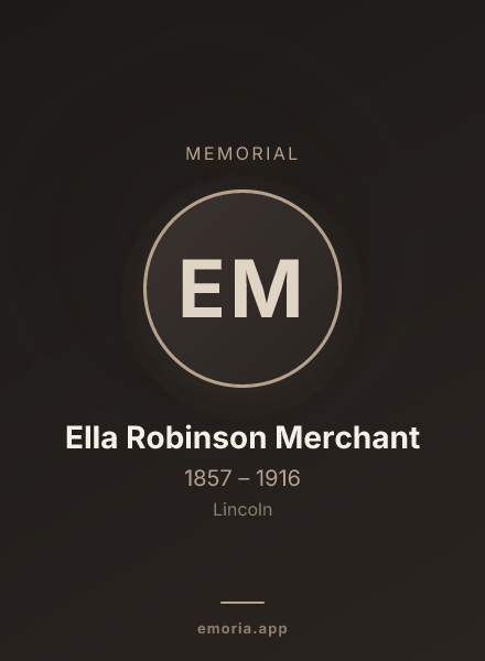 Memorial portrait of Ella Robinson Merchant