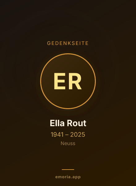 Gedenkportrait von Ella Rout