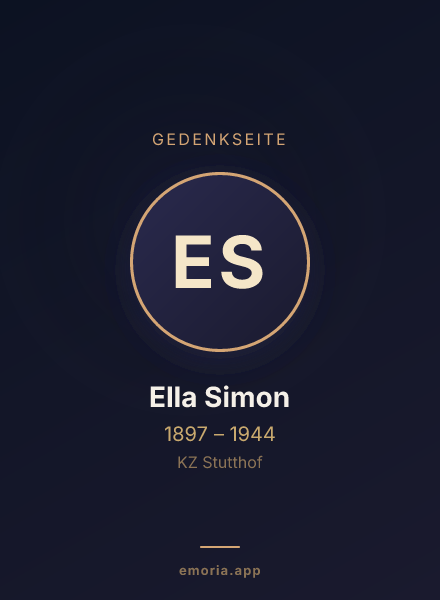 Gedenkportrait von Ella Simon