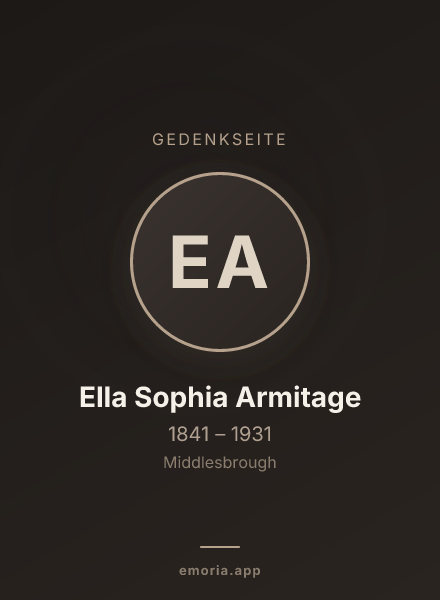 Gedenkportrait von Ella Sophia Armitage