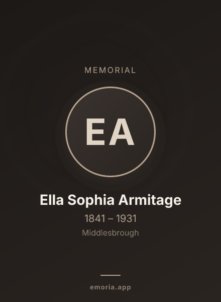 Memorial portrait of Ella Sophia Armitage