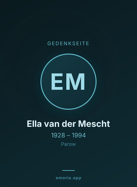 Gedenkportrait von Ella van der Mescht