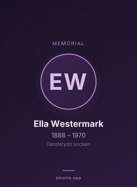 Memorial portrait of Ella Westermark