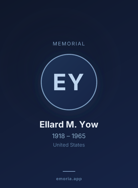 Memorial portrait of Ellard M. Yow
